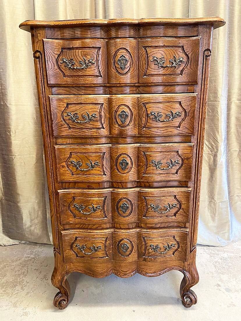 Louis XV style solid oak chiffonier