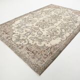 Brown & Cream Floral Vintage Rug, 195x302Cm