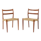2 Søren Ladefoged chairs, teak, 1960s, papercord seat, dining chairs, set of 2