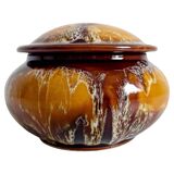 Mid-Century Vallauris Ceramic Box with Earthy Glaze, France, 1950s