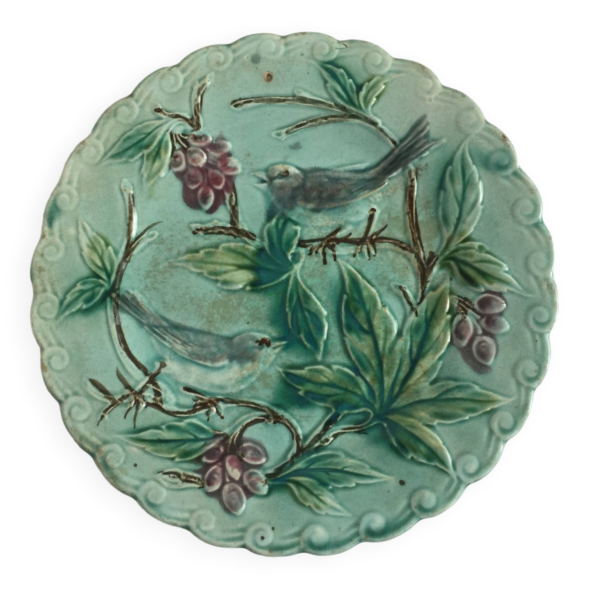 Slip plate decorated with birds
