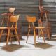 Set of 5 all-wood chairs published by Ton 1960