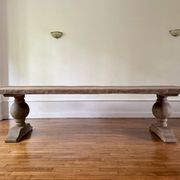 Table monastère en chêne ancien massif – SOLEIL 400 par 120 cm