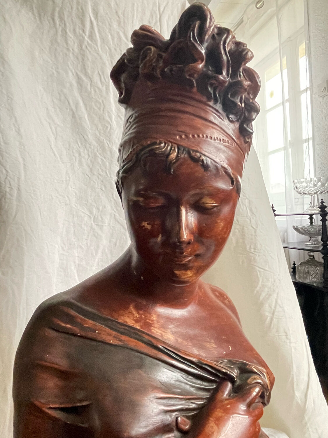 Bust of the Recamier in painted plaster