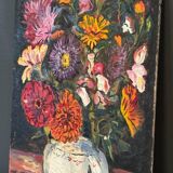 Oil on cardboard by J.-P. Ducos still life 1960