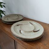Quatre assiettes en grès "le cep"