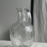 Large blown glass carafe with ice cube compartment Biot