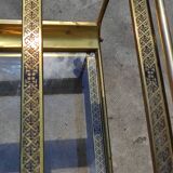 Old rolling coffee table serving vintage brass bar 50s mid-century design