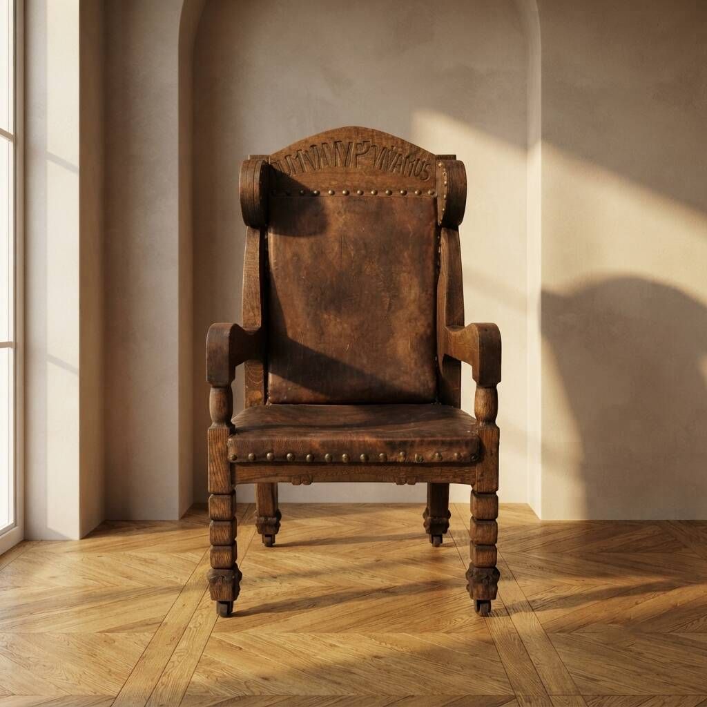 Late 19th century massive throne chair