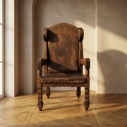 Chaise de trône massive de la fin du 19e siècle
