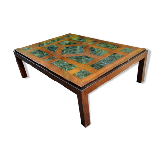 Contemporary coffee table wood and marble