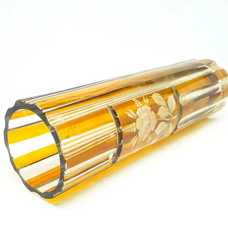 Mid-century modern vase, crystal, Huta Julia, Poland, 1970s
