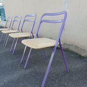 Set of 4 vintage Italian folding chairs by Giorgio Cattelan for Cidue, 1970s