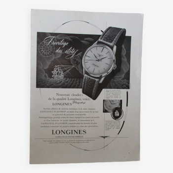 Ancienne publicité Longines années 50