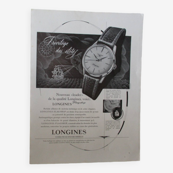 Old Longines advertisement from the 1950s