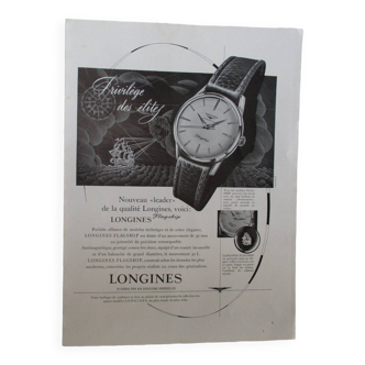 Ancienne publicité Longines années 50