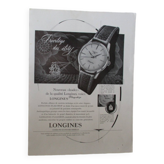Old Longines advertisement from the 1950s