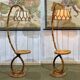Lampadaire en rotin des années 70