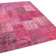Tapis oriental à la main 170 cm x 239 cm patchwork rose