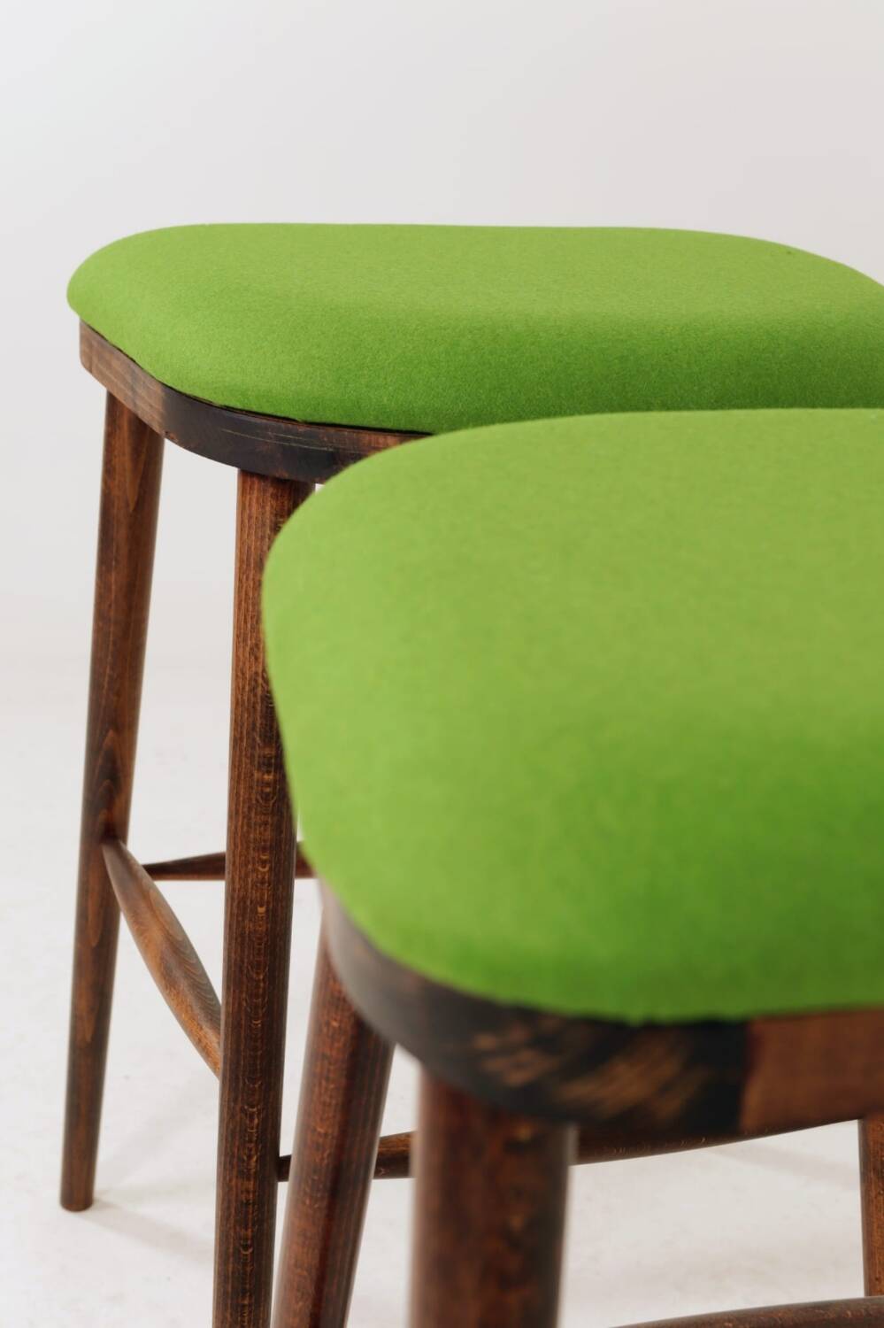 Pair of vintage stools Scandinavian style wool v