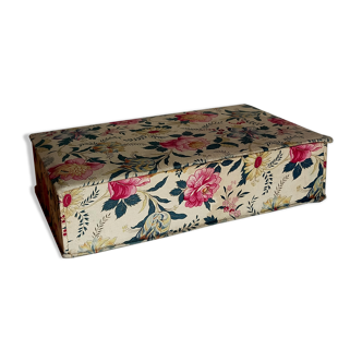 Boîte art-déco au tissu à l'indienne 1930