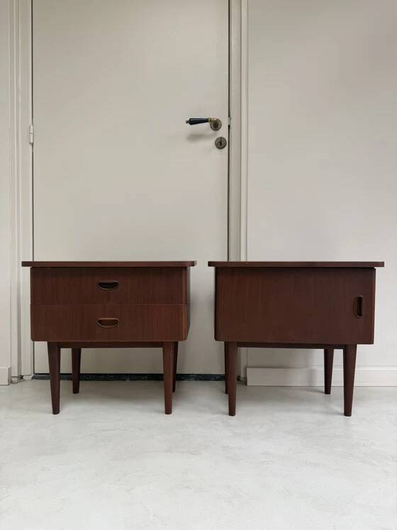 Tables de chevet en teck vintage