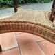 Vintage 1970s rope & rattan coffee table and 4 stools