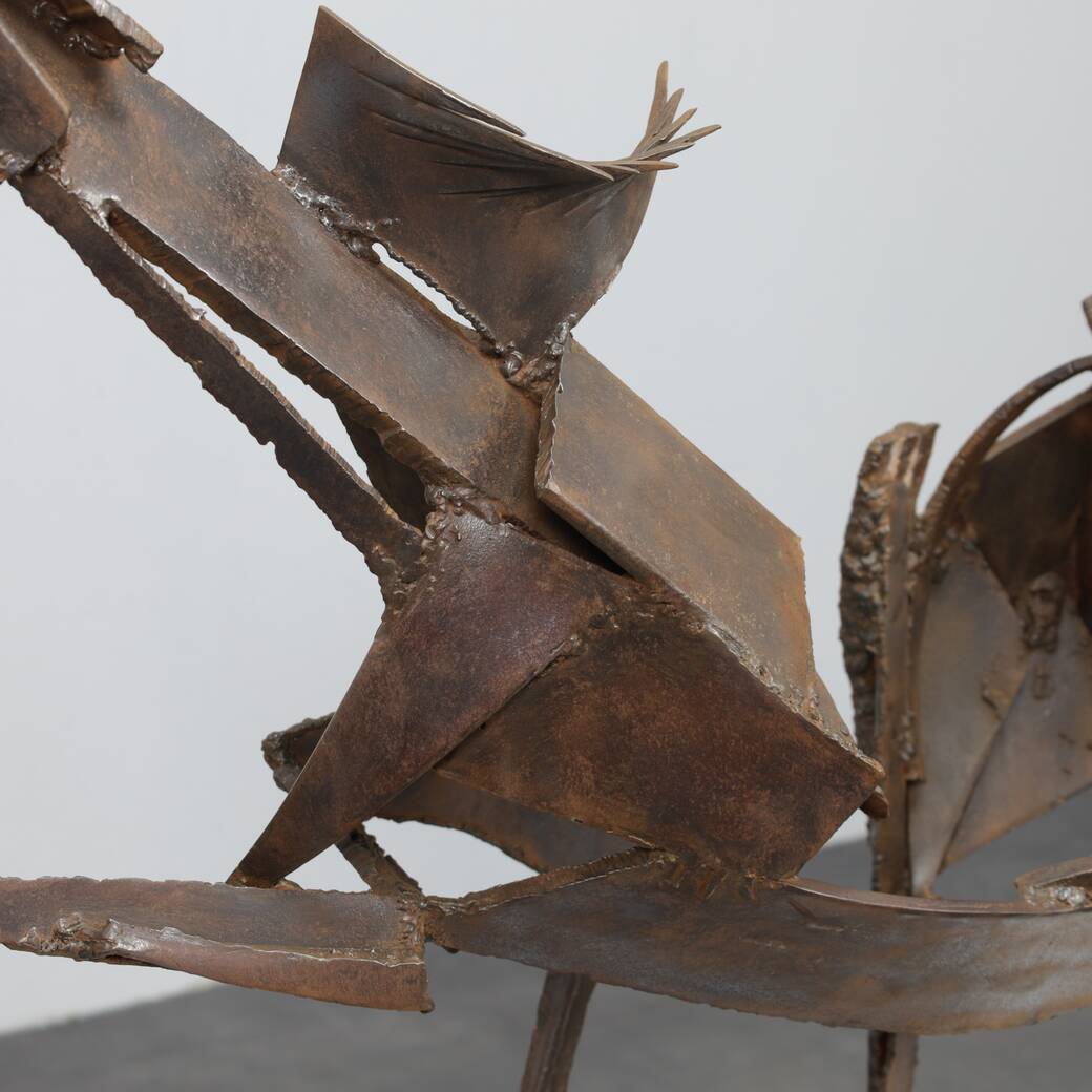 Iron horse sculpture by Raphael Saintenoy, Europe 1960s