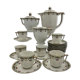 Large porcelain coffee service, 33 pieces, signed RAYNAUD - Cie Limoges - 1940s