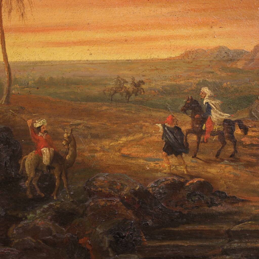 Peinture orientaliste raffinée du XIXe siècle