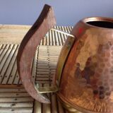 Copper and brass watering can