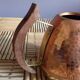 Copper and brass watering can