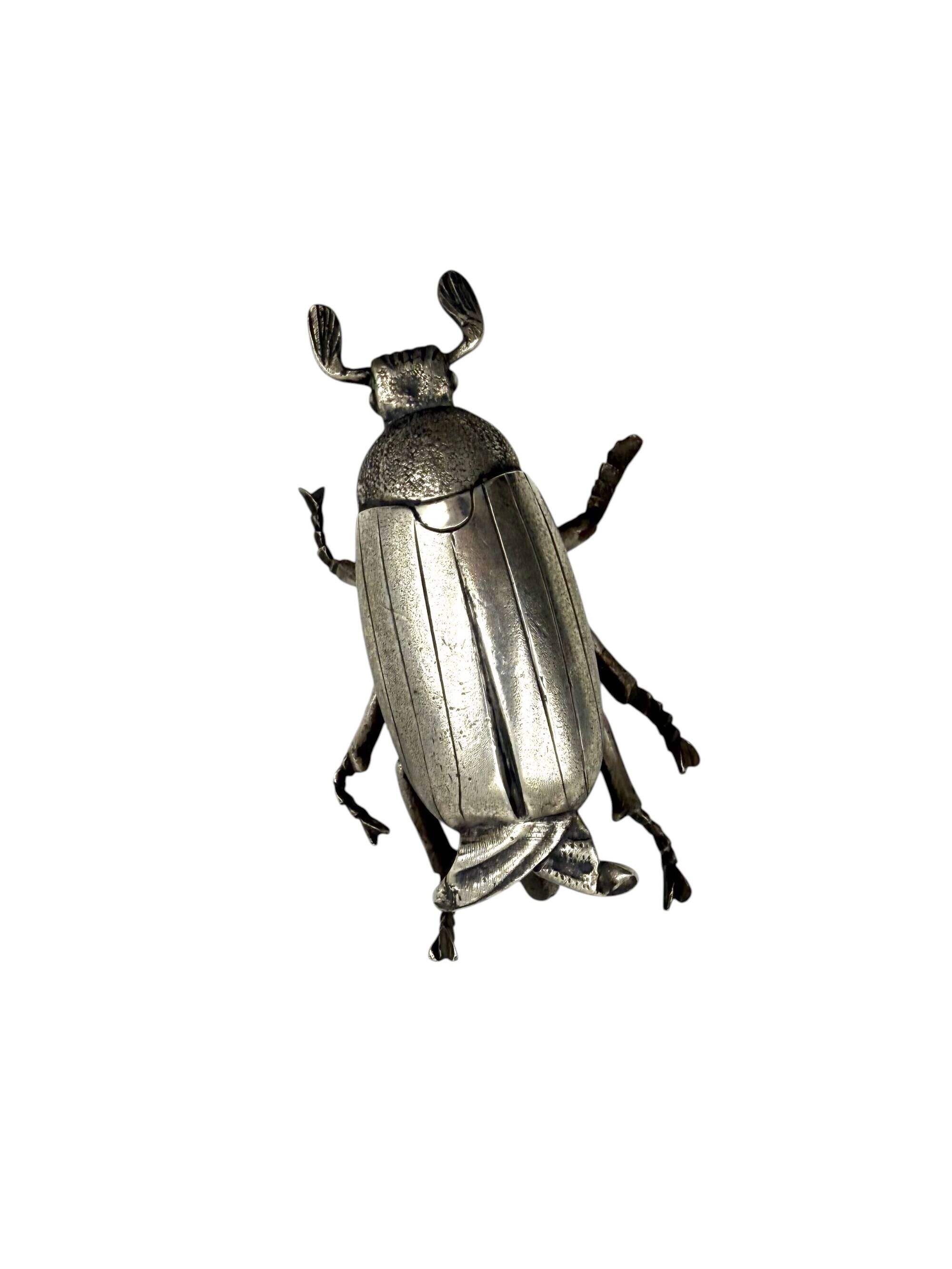 Silver insect shaped ashtray / box, France 1950s