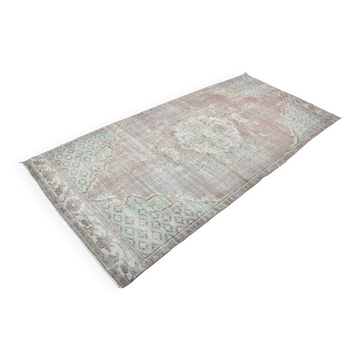 Tapis ethnique vintage en laine Oushak sku 3312