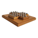 Solid wood and chrome steel solitaire game