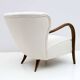 Malatesta and Masson Art Déco Style Italian Walnut and Bouclé Armchair, 50