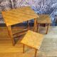 Set table bistrot et 2 tabouret en bambou 1930