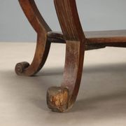 Ancient Empire desk in walnut with marble top, Italy, 19th century.