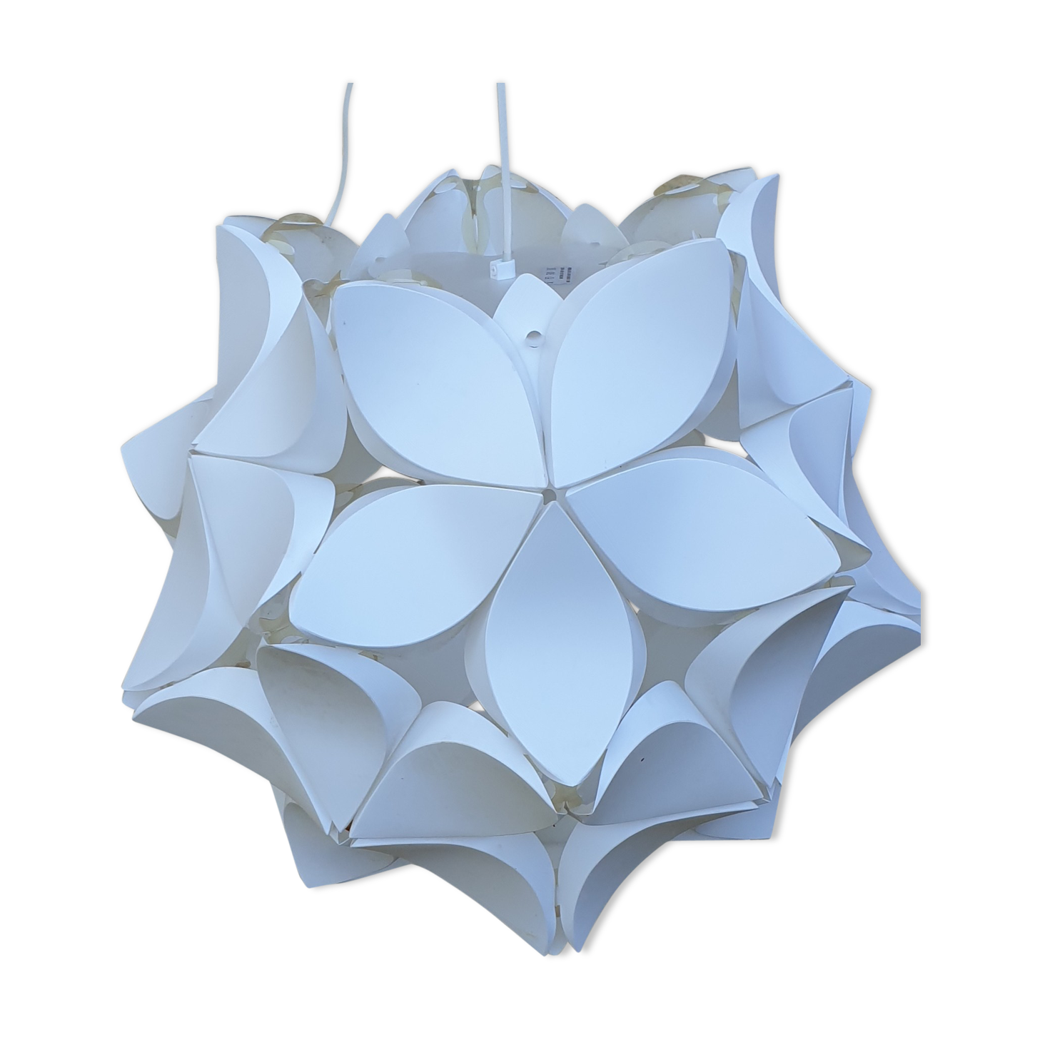 Suspension boule fleurs style seventies