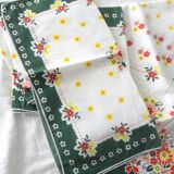 Round floral tablecloth and napkins, 1980
