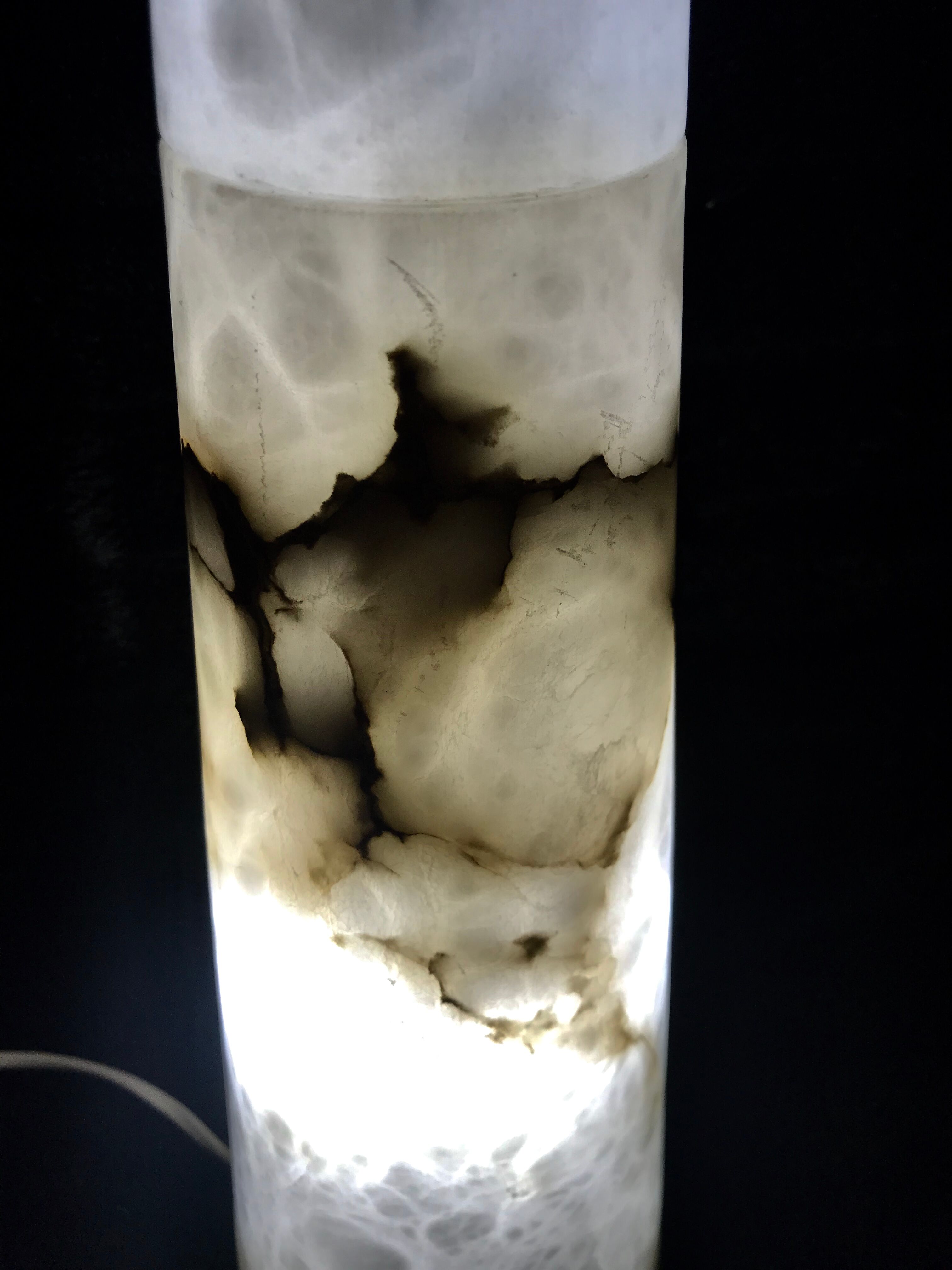 Marble table lamp 1980 Italian