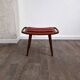 Teak and fabric ottoman stool, attributed to Hans Wegner, Denmark, 1960.