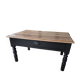 Antique black raw wood coffee table