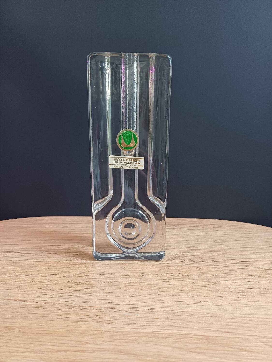 Vase en cristal Walther Kristallglas style Bauhaus