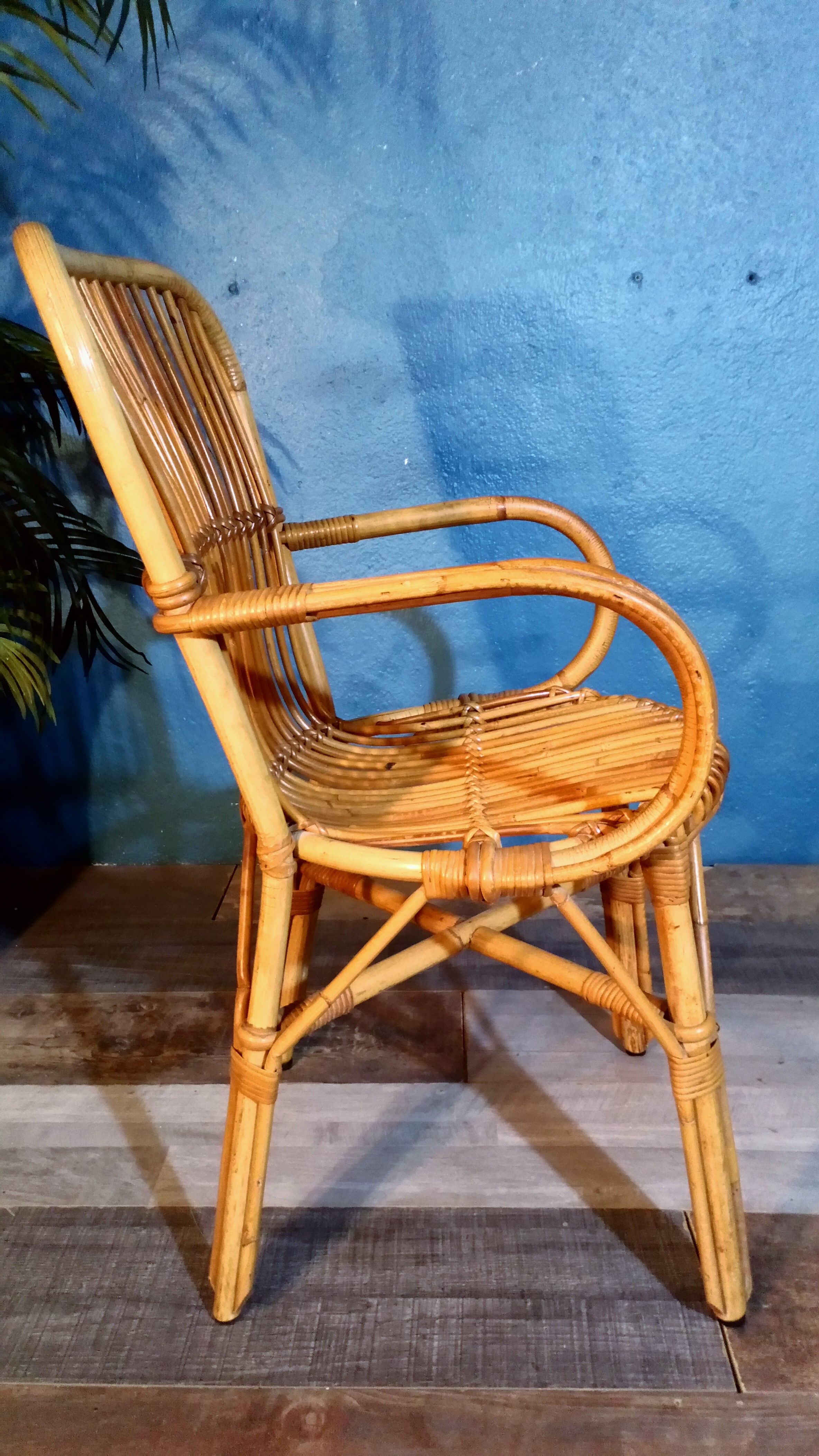 Pair of rattan chairs 1960s