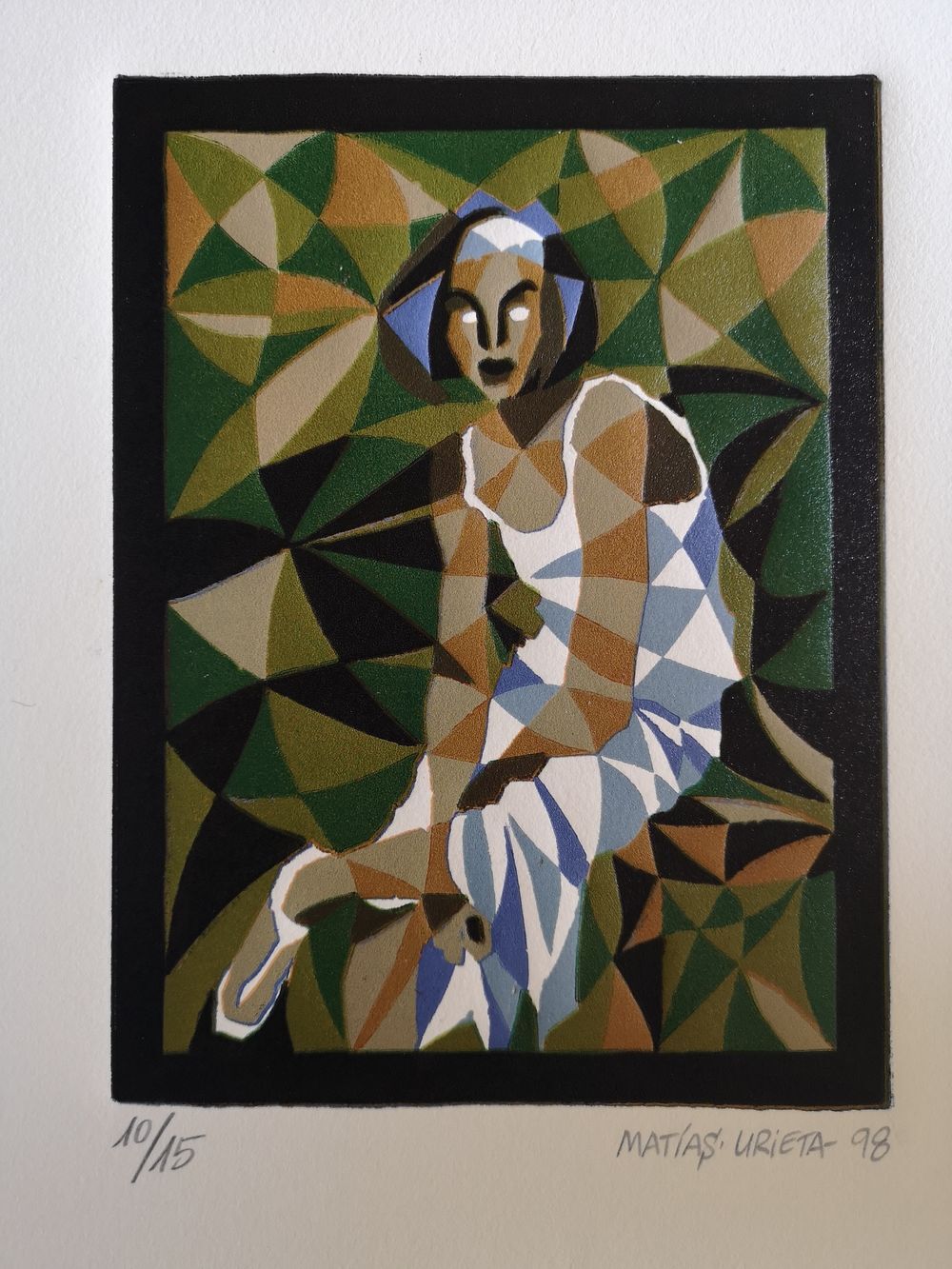 Lithograph by Matias Urieta - 'Mujer Exotica' - numbered 10/15 - 1998