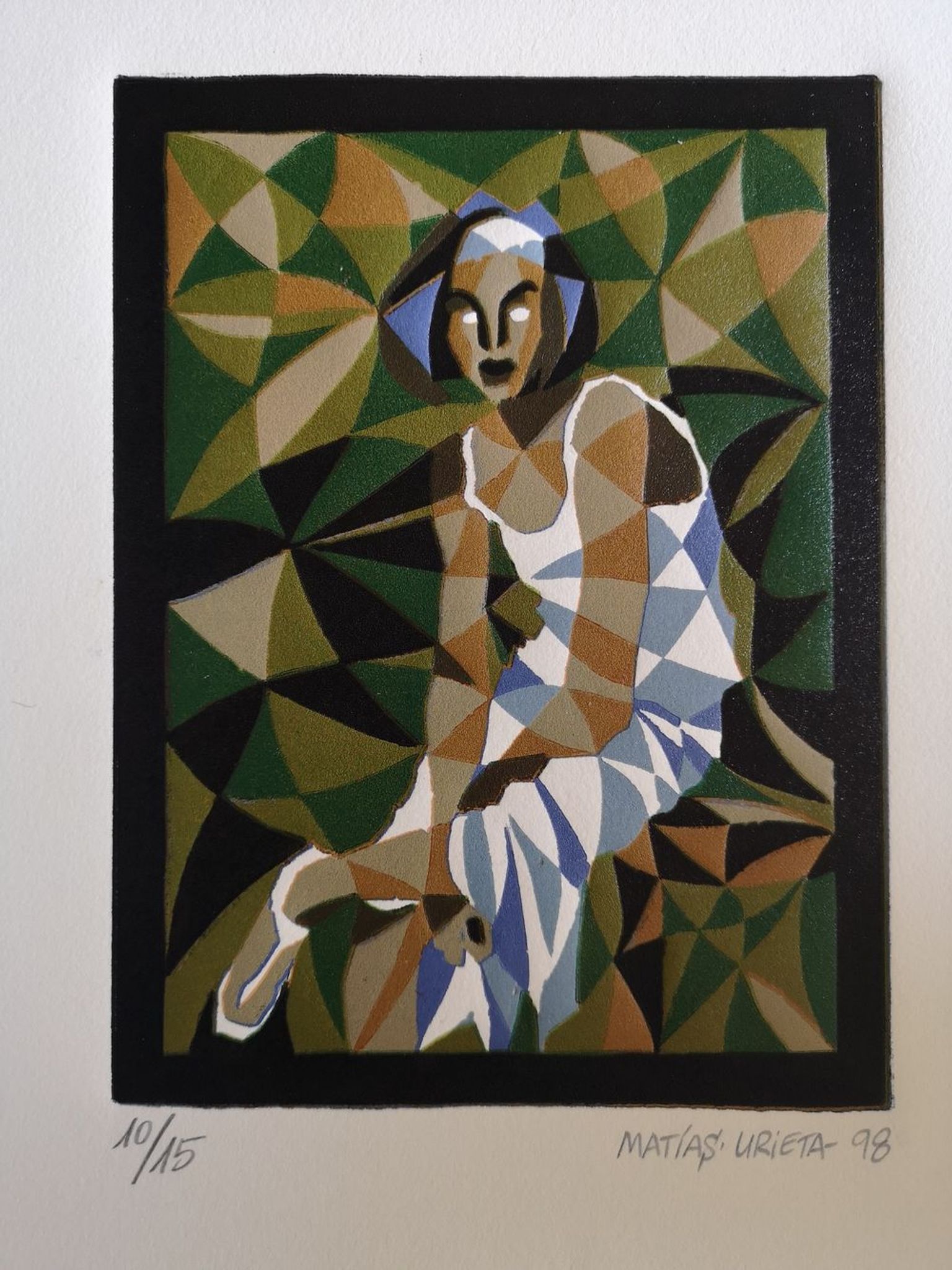 Lithograph by Matias Urieta - 'Mujer Exotica' - numbered 10/15 - 1998