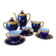 Blue and gold coffee service - Limoges porcelain