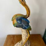 Large ceramic wading bird signed Thimo