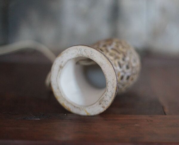 Lampe céramique vintage, petite lampe fat lava, lampe de table